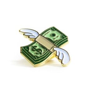 NWOT No Fun flying cash emoji enamel pin